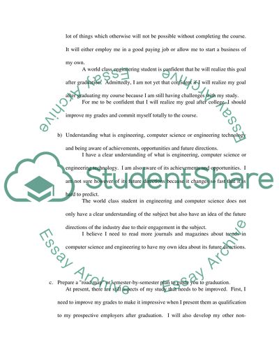 Process for Becoming a World-Class Engineering Student