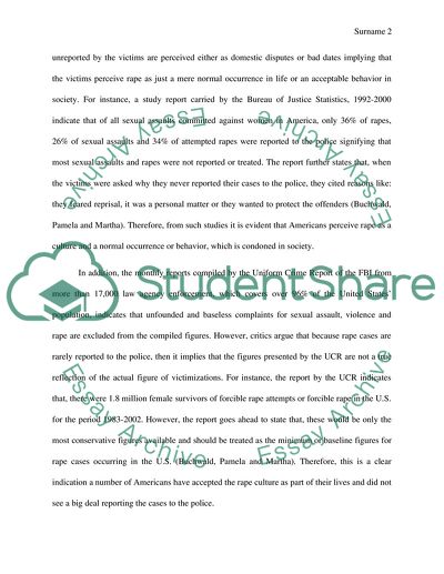 Gender and Sexual Studies: is the United States a Rape Culture