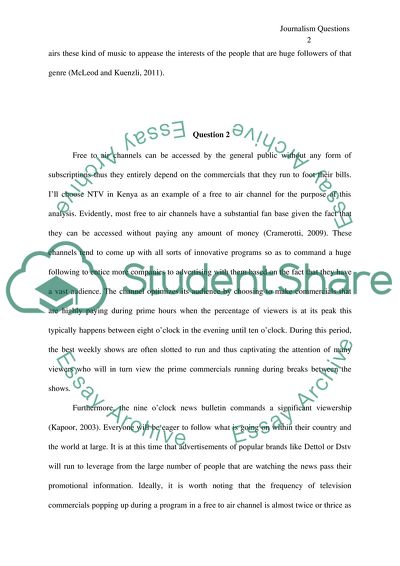 Journalism and Publicity