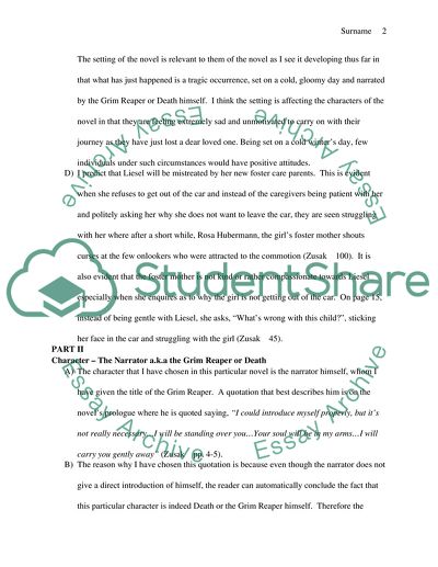 Reading Journal of The Book Thief