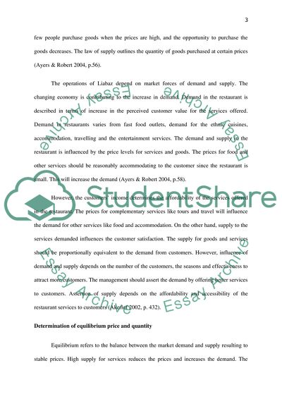 Economic Concepts Based in Relation to Laibaz Restaurant