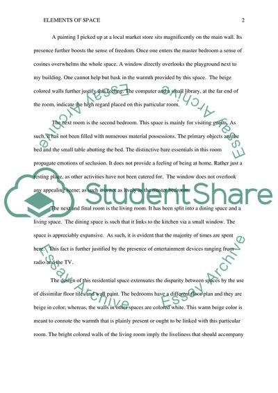 The Exterior and Interior Perspective of Ones Living Space