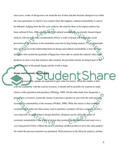 The relationship of design to cultural, economic and environment