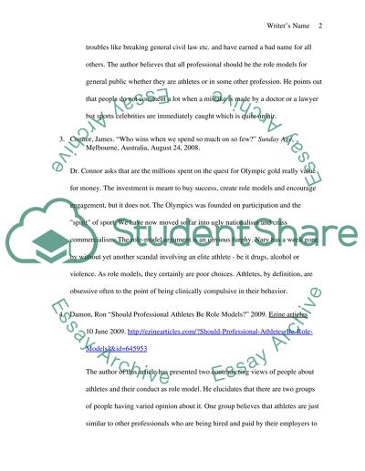 Should Athletes be role models