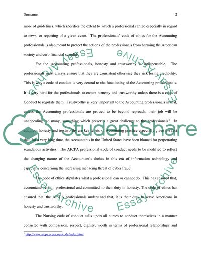 Codes of Professional Conduct in Accounting