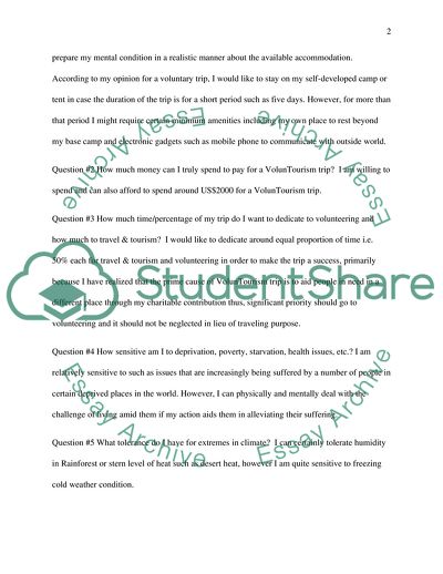 VolunTourism Activity