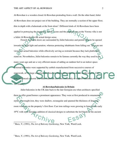 The art aspect of (Al-Rowshan)