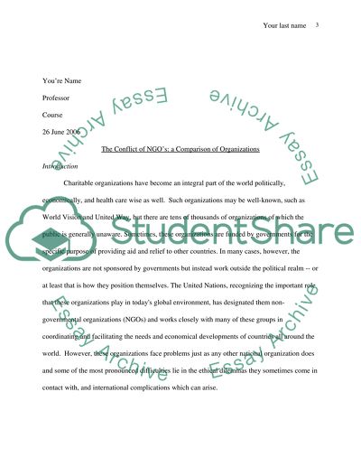 NGOs and Conflict: Maintaining Peace