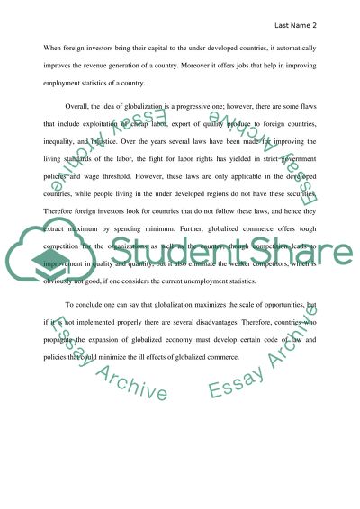 Globalization commerce