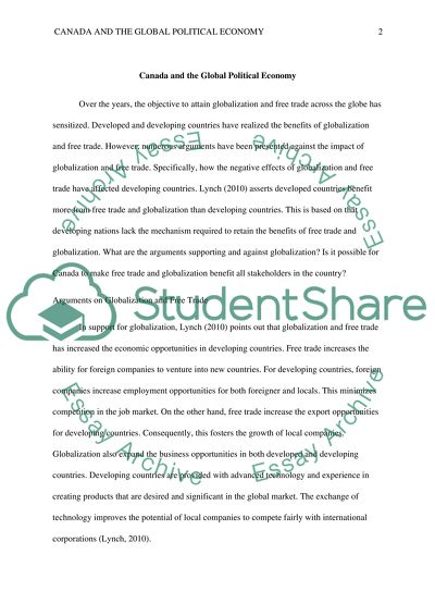 Political Economy (Canada and the Global Political Economy)