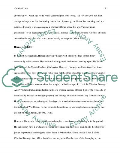 Criminal law essay topics