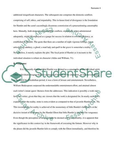 Divergence of Calamity Theme and Vengeance in Hamlet