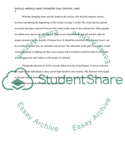 Should America have stronger Gun Control laws