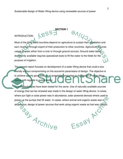Lifting Device Using Renewable Sources of Power