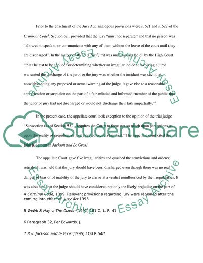 Legal Brief of the Judgment in R v. Edwards & Others