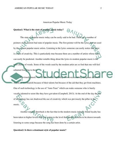 American popular music today