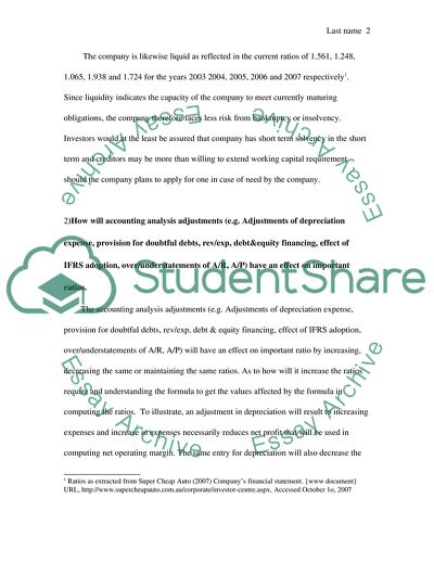 Accounting Decision Analysis