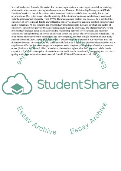 Significance of Service Quality to Retain Retail Customers