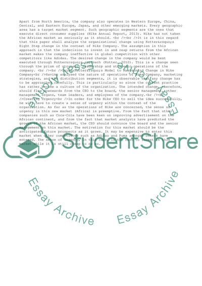 Nike Company - How to Mastermind Change in an Organization