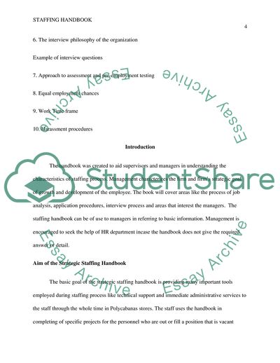 Polycabanas Stores Ltd - Strategic Staffing Handbook