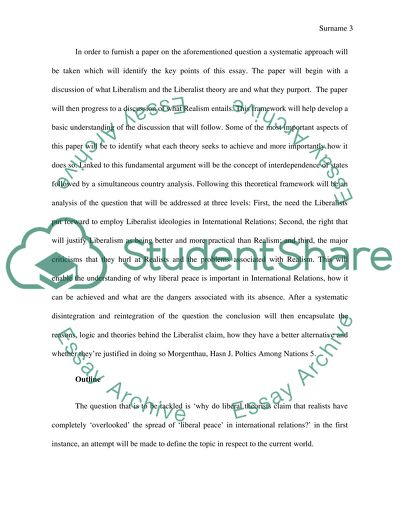 International Relations: Realism and Liberalism