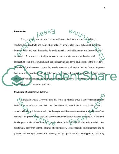 The Sociological Theories in Criminal Justice