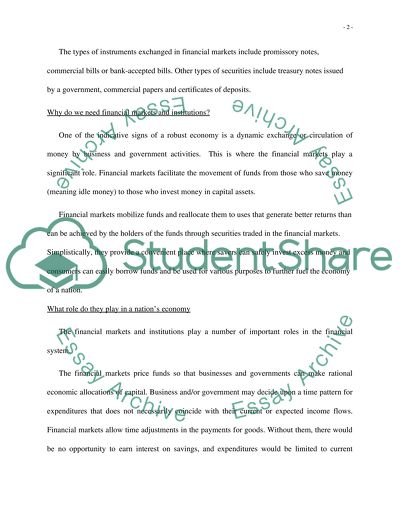 What Are Financial Markets and Institutions