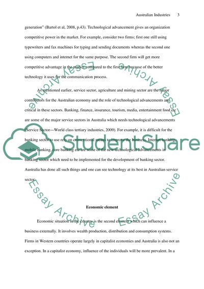 Analysis Australian industries