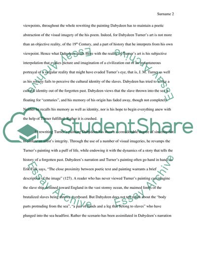 David Dabydeens Rewriting of Turners Painting