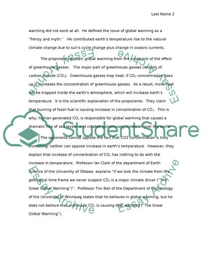 Human and Environment: The Issue of Global Warming