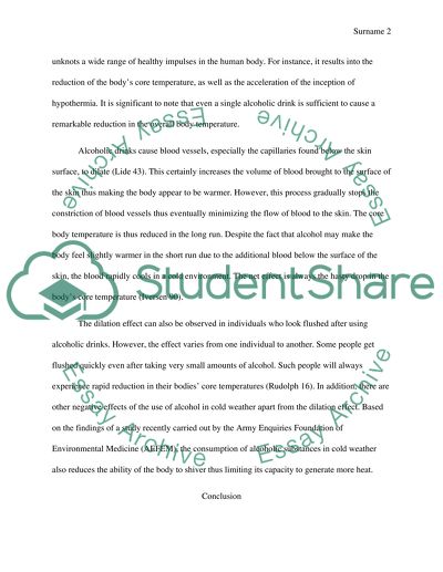 The St. Bernard Dog Problem: Effects of Consuming Ethanol on Body Temperature