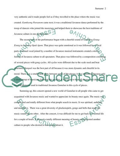 Concert of Javanese Gamelan Sari Raras