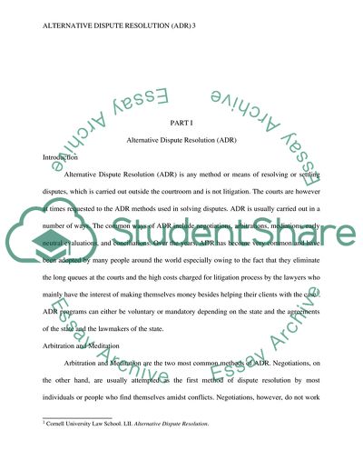 Conflict resolution dissertation