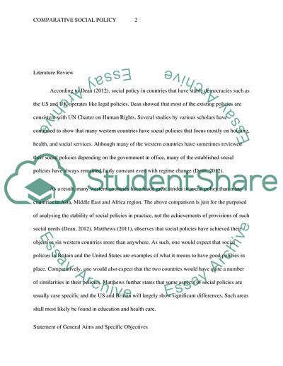 Comparative Social Policy