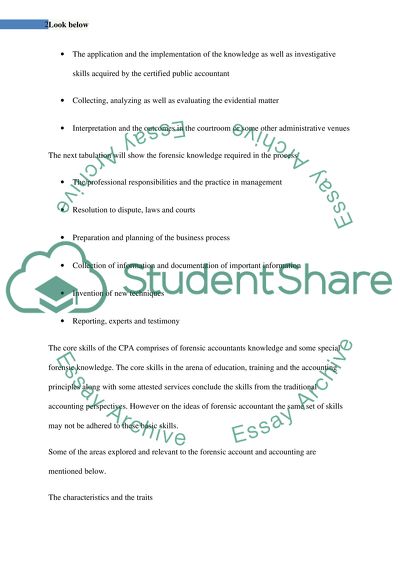 The Role of Forensic Accountant within a Courtroom Environment