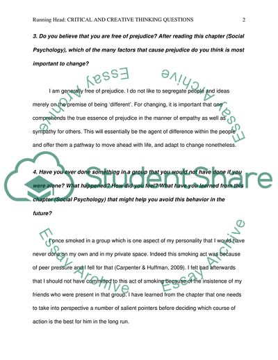 Critical and Creative Thinking Questions