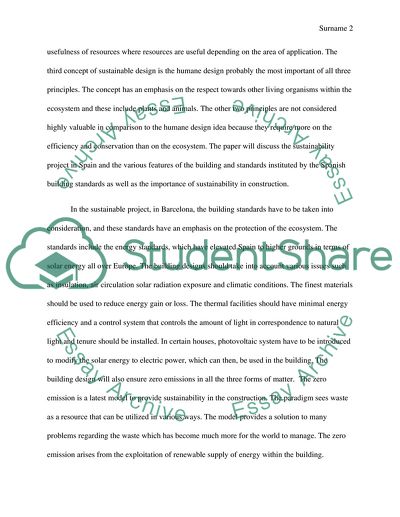 Analysis of the Sustainable Project in Barcelona