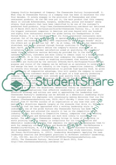 Company Profile Assignment