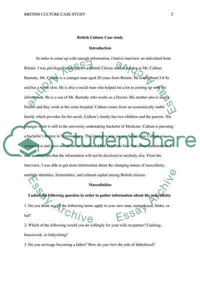 British culture Case study