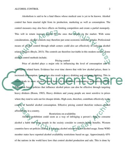 Alcohol Control Issue