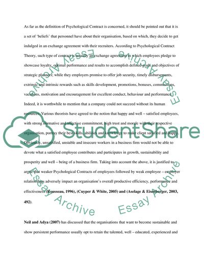 Psychological Contract in Contemporary Organisation