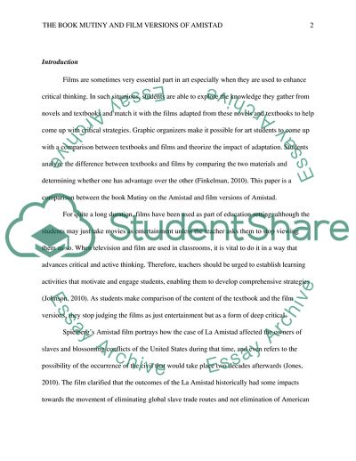 The Book Mutiny on the Amistad vs. Film Versions of Amistad