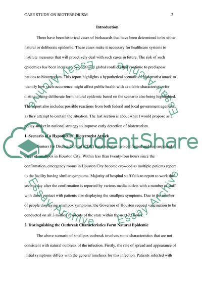 Case Study on Bioterrorism