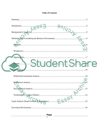 Global Marketing Plan Report in Saudi Arabian market
