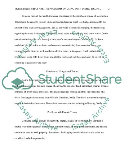 Problems of Using Both Diesel Trains and Electric Trains