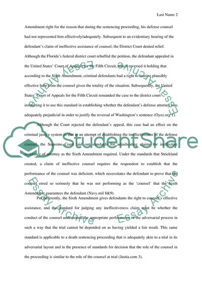 Strickland vs. Washington, 466 U.S. 668 (1984)