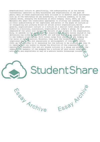 Organizational Subcultures