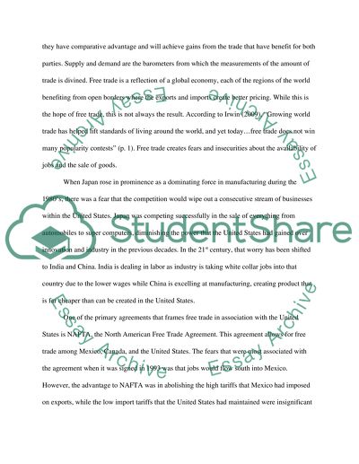 Worldwide trade.The advantages and disadvantages of free trade and the relative comparisons to fair trade