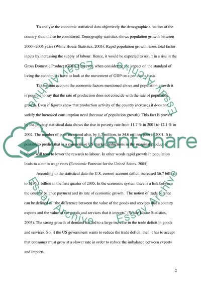 Major Economic Statistics and the US Economy