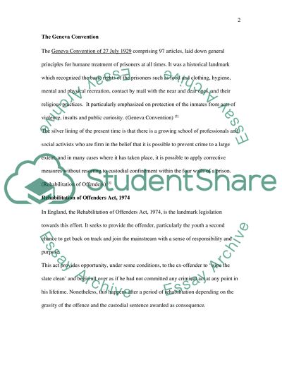 Briefing on Crime Prevention - The Rehabilitation of Offenders